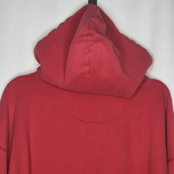 American Eagle Y2K Red White Spell Out Cozy Heavy Hooded Sweatshirt Pocket - Picture 5 of 13